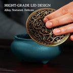 Coil Incense Burner， Ceramic Cone Incense Burner Holder Suitable for Incense/Cone/Coil/Stick, Sage, Mosquito Incense, and Charcoal. Incense Holder+Fireproof Cotton Inside.