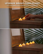 BEICHI 24 PCS Flameless TeaLights Candles with Timer, 6 Hour On and 18 Hour Off Cycle, Battery Operated LED Tea Lights Flickering Votive Candles Warm Yellow Light