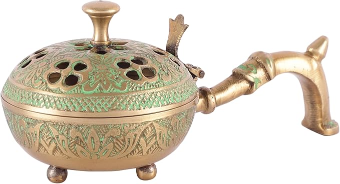 Hand Crafted Metal Lobandan Charcoal Incense Burner/Bakhoor Burner Ld-28 Standard Gold