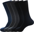Men's Dress Socks 5 Pairs Mens Cotton Calf Business Formal Socks Soft Breathable Athletic Long Crew Casual Socks