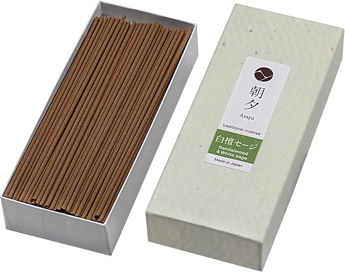 Sandalwood & White Sage Traditional Incense Sticks 40g by Asayu Japan
