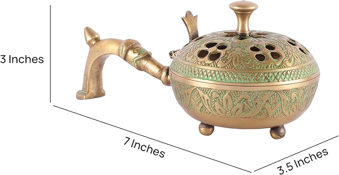 Hand Crafted Metal Lobandan Charcoal Incense Burner/Bakhoor Burner Ld-28 Standard Gold