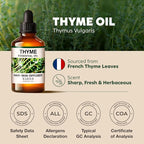 KUKKA Thyme Essential Oils - 4 Fl Oz - for Hair, Skin, Diffuser, Aromatherapy & DIY Soap Making Scent