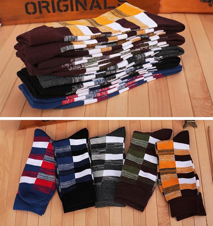 DRASEX Men's Dress Socks Funky Colorful Pattern Cotton Novelty Casual Crew Socks