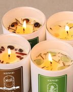 AOOVOO Winter Candles Set for Women - 4 Pack Candles for Home Scented, Aromatherapy Candle with Crystals, 28 oz 200 Hour Long Lasting Candle, Winter Fragrance of Cedar, Fir, Hot Cocoa, Vanilla Cake