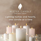 Mister Candle Rustic Red Pillar Candle – 3" x 6" Handmade Unscented Solid Color – 80 Hour Long Burn – Holiday Candle for Christmas Décor, Weddings, Centerpieces & Rustic Home Decorations
