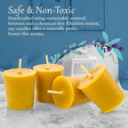 24 Pack of Beeswax Votive Candles - 100% Pure, Natural Beeswax with Natural Light Honey Scent - 15 Hour Burn - Alternative Imagination