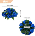 NUPTIO Flower Balls for Wedding Centerpieces - 2 Pcs 9.5 inch Diameter Fake Flower Ball Arrangement Bouquet Party Centerpieces for Tables - Royal Blue Rose Bouquet Centerpiece Flowers for Table