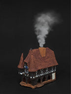 Ceramic Art Cone Incense Holder Room Decoration Handcrafted Collectible Miniature Town Hall in Michelstadt, Germany R272