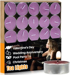 Purple Tea Lights Candles Bulk - 25Pcs MAQIHAN Tea Candles Mini Votive Mini Candle with Cotton Wick for Home Decoration,Pool,Shabbat,Wedding,Emergencies