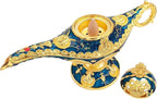 Vintage Aladdin Genie Lamp Cone Incense Holder,Legend Magic Lamp Incense Burner Arabian Costume Props,Wishing Light for Home Decor Birthday Party Wedding Blue