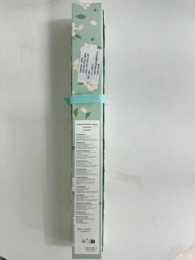 SCENTORINI Jasmine Scented Drawer Liners, 6 Sheets Fragrant Paper Liners Non-Adhesive Paper Sheets for Home Closet, Dresser Drawers, for Home Decor