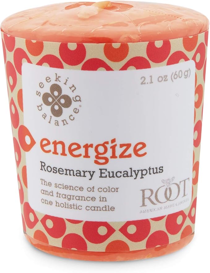 Root Candles Seeking Balance Spa Candle Aromatherapy Candles, Votives, Energize: Rosemary Eucalyptus, 18-Count