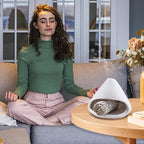 Yawlsow Palo Santo Holder Burner, Charcoal Bakhoor Incense Burner,Smudge Bowl,Sage Holder,Ash Catcher for Meditation Zen Decor (White)