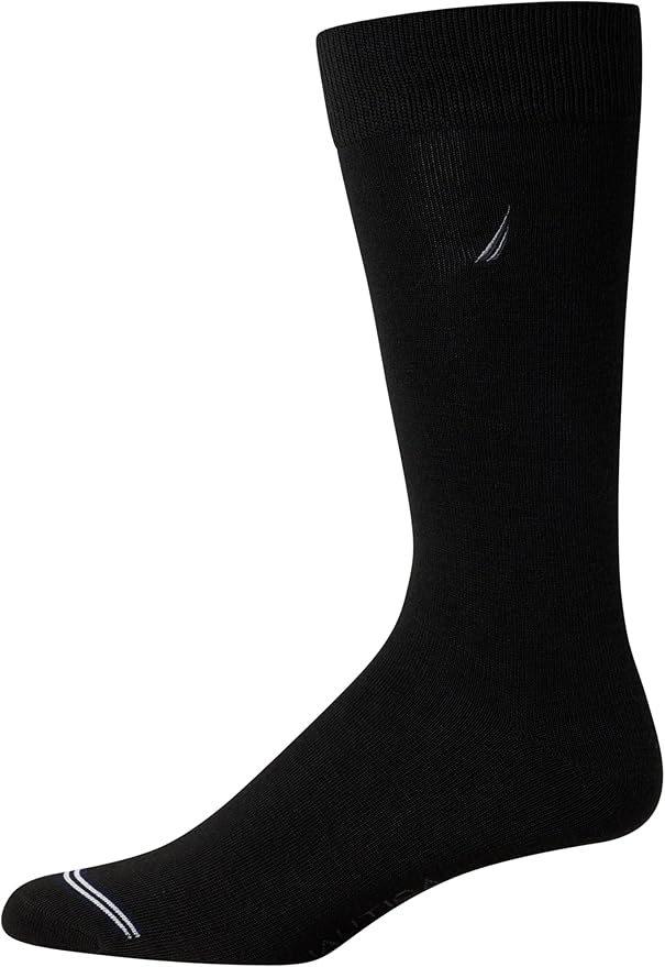 Nautica Mens Dress Socks - 10 Pack Breathable Stretch Crew-Length Work Socks for Men for Business Formal Wear (Sizes: 6-12.5)