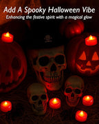 5plots Flameless Candles, 24Pcs Tea Lights Candles Battery Operated, Flameless Tealight Candles, Electric Tea Lights Votive Candles - Red - 1.5" x 1.25"- No Flicker