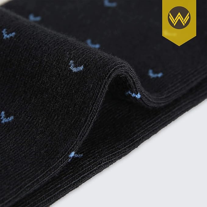 WANDER Men's Dress Socks Cotton Thin Classic Lightweight Socks 6/8 Pairs Solid & Patterned Soft Breathable Socks