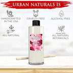 Urban Naturals Reed Diffuser Oil Refill Red Roses with White Peony, Cashmere Wood 8 oz + Free Reed Sticks, Made in The USA