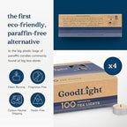 GoodLight Unscented Vegan and Paraffin-Free Tea Light Candles (400 Candles)