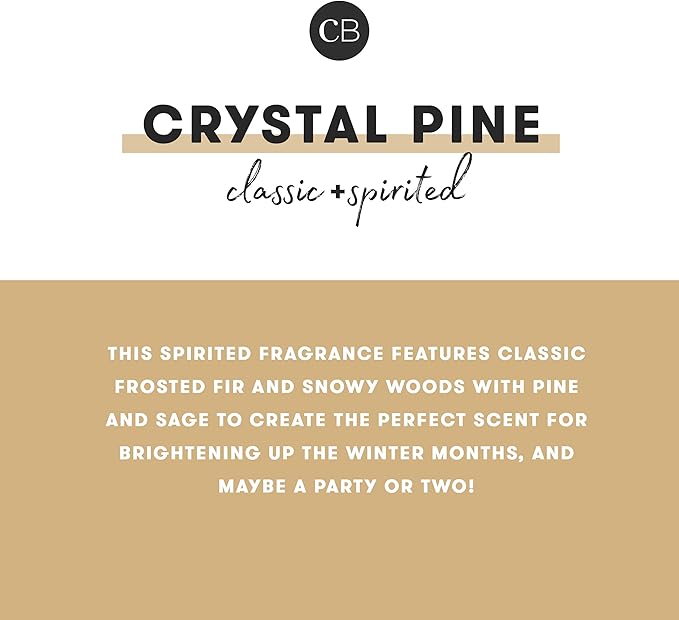 Capri Blue Crystal Pine Scented - Glimmer Inverted Jar Candles - Soy Candles - Holiday Candle with Emerald Green & Gold Ombre Glass Candle Holder (10 oz)