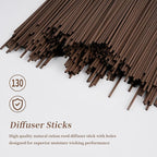 130pcs Reed Diffuser Sticks -10 Inch Essential Oil Aroma Diffuser Reeds Aroma Fragrance Refills(Brown10"/25cm)