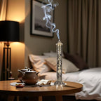 Incense Burner, Stick Incense Holder Brass Incense Holder, Bronze Dragon Phoenix Carving Incense Stick Vertical,Metal Holder Stand for Tea Room Decoration