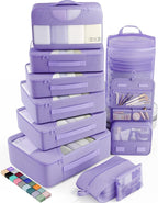 Veken 10 Set Packing Cubes for Travel Essential, Suitcase Organizer Bags in 4 Sizes, Carry-On Luggage Accessories with Large Laundry & Hanging Toiletry Bag, Must-Have for Airplane, Road Trip & Camping