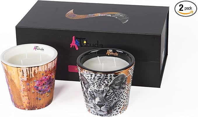 Golden Sahara 2 Piece Ceramic Candle Gift Set