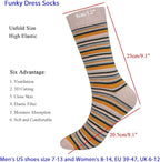 DRASEX Men's Dress Socks Funky Colorful Pattern Cotton Novelty Casual Crew Socks
