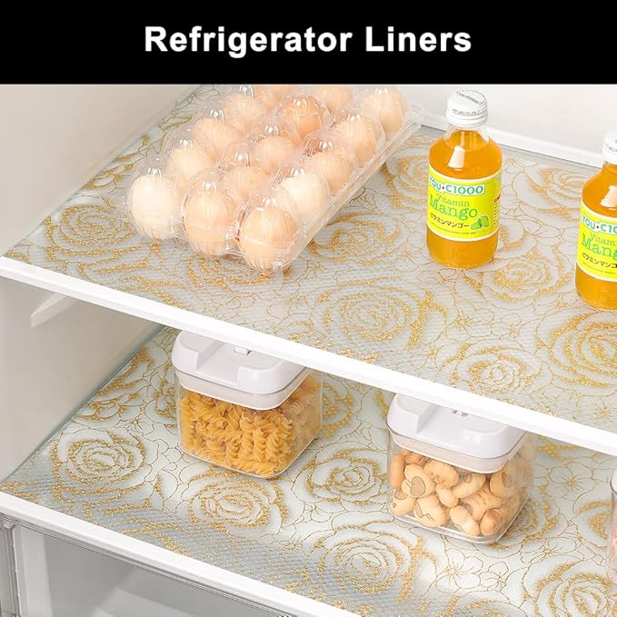 Cooyes Shelf Liner – Premium Non-Adhesive Cabinet & Drawer Liner for Kitchen – Waterproof Shelf Paper with Modern Pattern – Durable EVA Cabinet Mat – Easy to Cut