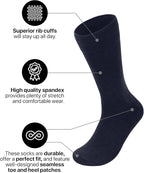 Feraricci Solid Color Casual Dress Socks for Men - Colorful & Comfortable Crew Socks