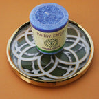 Premium Scented Hand Made Chakra Energy Candle | Votive 12-pack | Positive Energy, Visuddha| Yoga, Prayer & Meditation Candle | Long Burn |Essential Oils Moroccan Rose, Chamomile | Aloha Bay