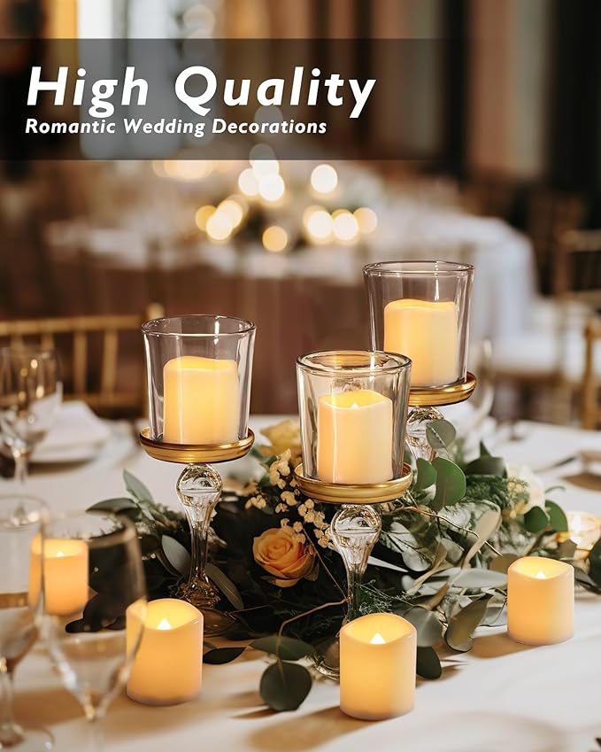 Homemory 100Pack Flickering Flameless Votive Candles, 200+Hour Electric Fake Candles, Battery Operated LED Tealight for Wedding, Outdoor, Table, Festival (Warm White,Battery Included)