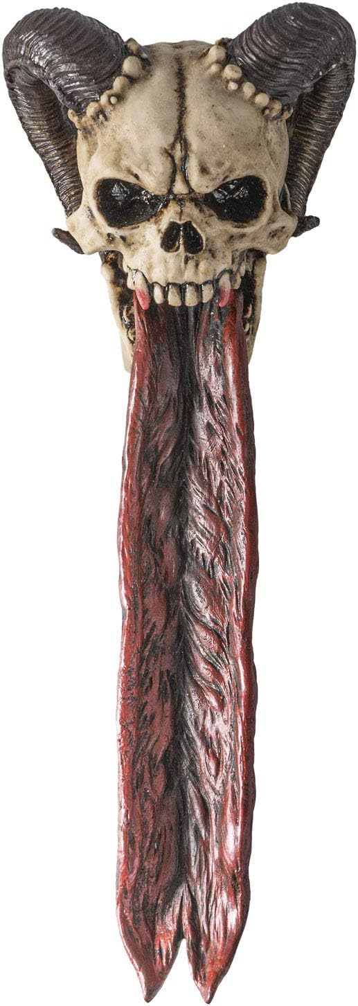 Pacific Giftware Demonic Ram Horned Skull Long Forked Tongue Stick Incense Burner Holder Gothic Halloween Decor