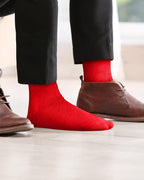 Feraricci Solid Color Casual Dress Socks for Men - Colorful & Comfortable Crew Socks