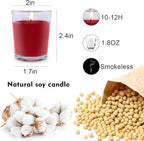 20 Packs Red Votive Candles with Clear Glass Holder, 1.8 Oz Unscented Soy Wax Candle for Home Decoration