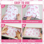 BBTO 20 Sheet Fragrant Drawer Liners for Dresser Scented Cabinet Paper Liners for Shelves 15.8 x 22 Inches Non Adhesive Drawer Paper Mats for Home Shelf Close(Bow)