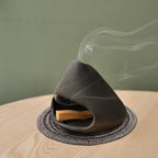 Yawlsow Palo Santo Holder Burner, Charcoal Bakhoor Incense Burner,Smudge Bowl,Sage Holder,Ash Catcher for Meditation Zen Decor (Black+Mat)