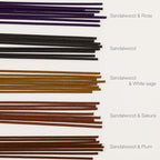 Asayu Japan Incense Sticks Assortment - 5 Sandalwood Fragrance Blends, 20g, 100% Made in Japan Incense Sampler Variety Pack - for Yoga, Zen Meditation & Relaxation