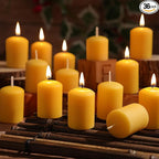 Beeswax Votive Candles 36 Pack Votive Candle Bulk,11-12 Hours Burn Time Unscented Beeswax Candle,100% Natural Pure Bees Wax Small Candles for Prayers Relax（36 Pack）