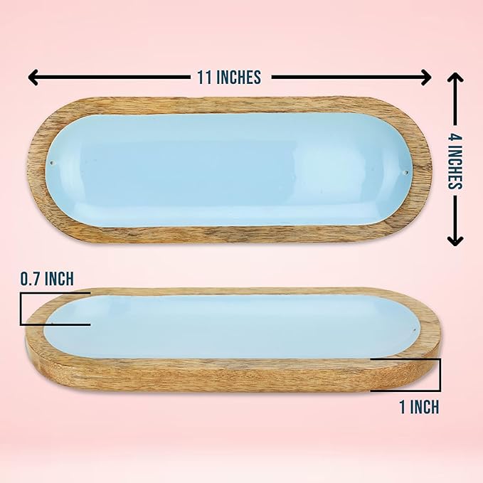 Raajsee Hand Painted Incense Holder,Wooden Incense Burner,Ash Catcher, Incense Tray 11x4x1.5 Inches, Best for Home Fragrance-Aesthetic Room Décor