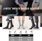J-BOX Men's Cotton Crew Socks-Wicking Black Dress Socks, Anti-Odor&Breathable for Business/Casual, Size 6-15
