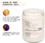 Scented Soy Wax Candle for Home with Hints of Nag Champa, Sandalwood, and Essential Oils, Soy Candles Non Toxic, Aromatherapy Candles, 16oz, 60 Hours Burn Time, Calm Scent