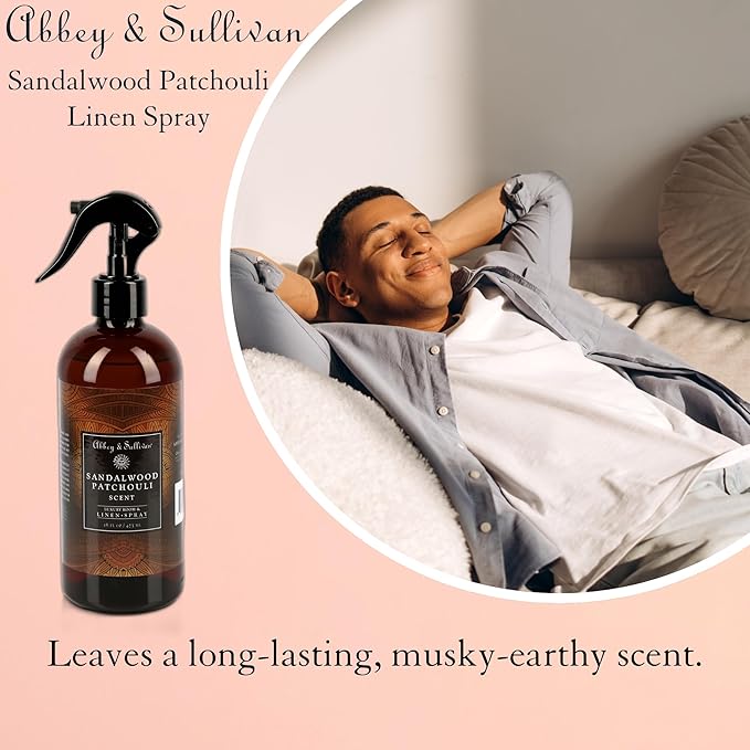 Abbey & Sullivan Linen Spray, Sandalwood Patchouli, 16 oz.