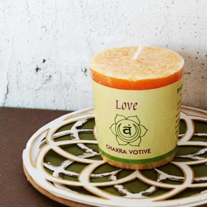 Premium Scented Hand Made Chakra Energy Candle | Votive 12-pack | Love, Svadhishtana| Yoga, Prayer & Meditation Candle | Long Burn |Essential Oils Cedar, Spruce, Rosemary | Aloha Bay