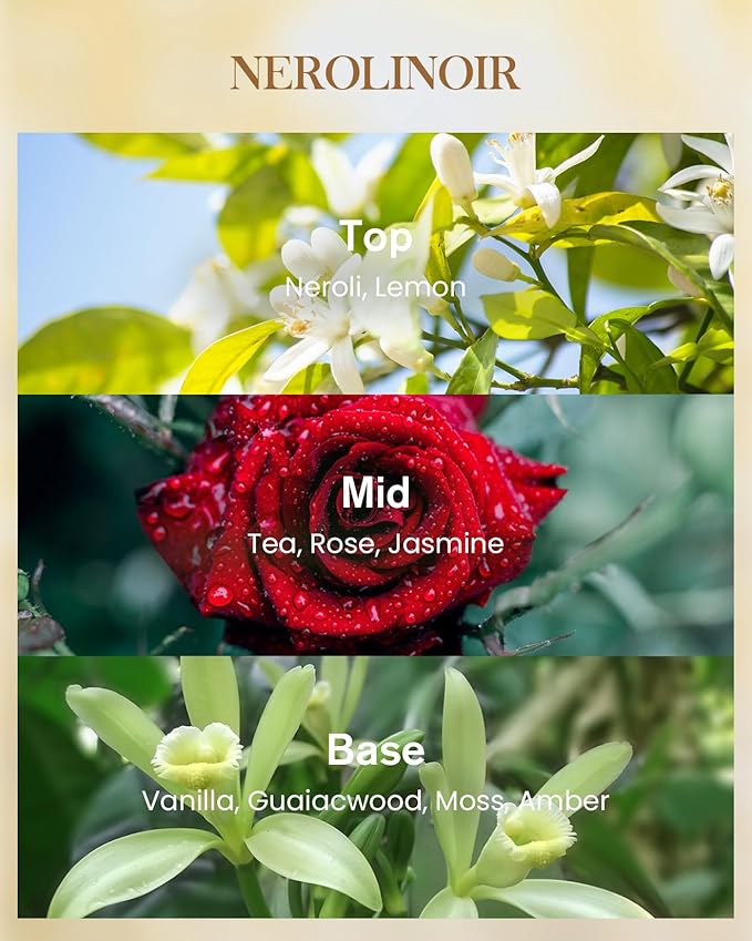 M&SENSE Neroli Noir Scented Candle, Natural Soy Candles Non Toxic 14.1oz 60H Slow Burning, Stress Relief Calm Home Fragrance Housewarming Gifts