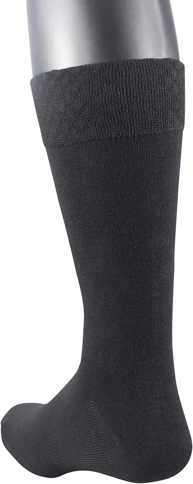 Yomandamor 5 Pairs Men's Bamboo Rayon Mid-Calf Dress Socks with Arch Support & Stretch Cuff,10-13