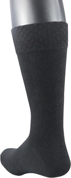 Yomandamor 5 Pairs Men's Bamboo Rayon Mid-Calf Dress Socks with Arch Support & Stretch Cuff,10-13