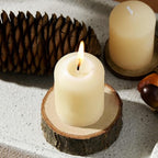 White Beeswax Votive Candles, Natural Beeswax Pillar Candle Votives 6 Packs 1.37"x1.85", Non-Toxic and Smokeless, 9 Hour Burn Time for Weddings, Christmas, Advent, Spa Relax, Prayers