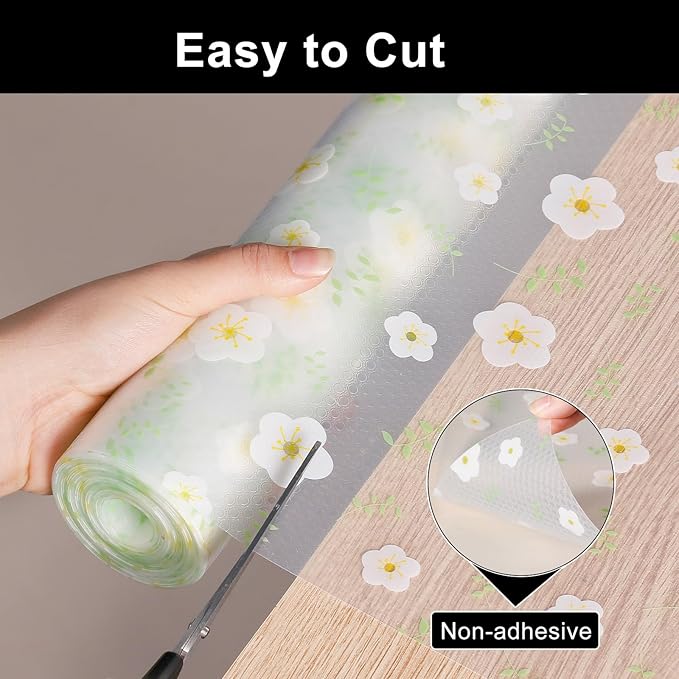 Cooyes Shelf Liner – Premium Non-Adhesive Cabinet & Drawer Liner for Kitchen – Waterproof Shelf Paper with Modern Pattern – Durable EVA Cabinet Mat – Easy to Cut